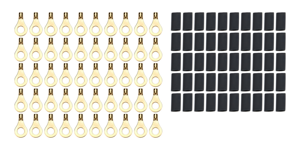 QUICKCAR RACING PRODUCTS 57-478-50 - Ring Terminal 1/4in 14- 16 Ga w/Heat Shrink 50pk image