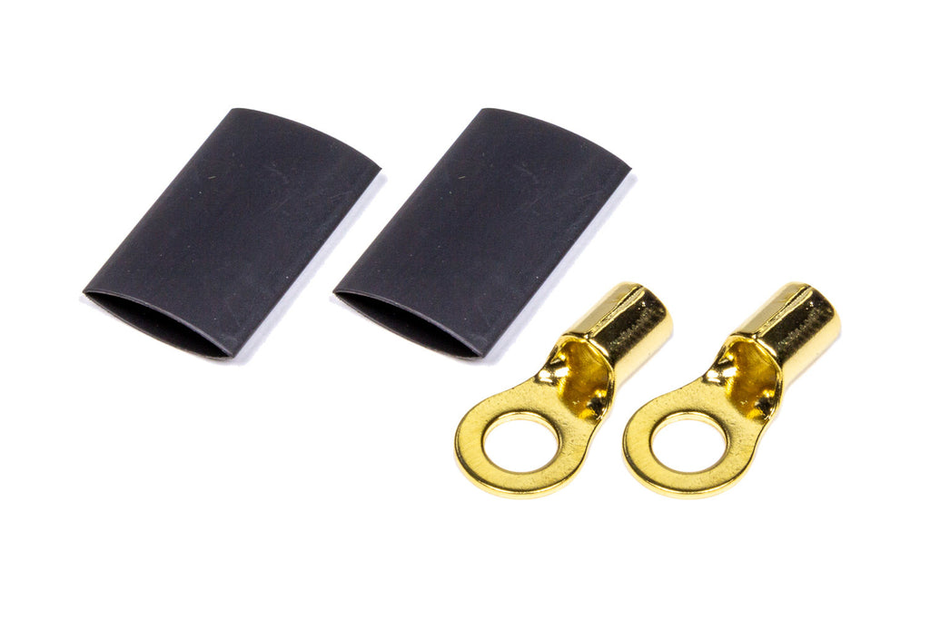 QUICKCAR RACING PRODUCTS 57-481 - Ring Terminal 1/4 8 GA. Pair w/Heat Shrink image