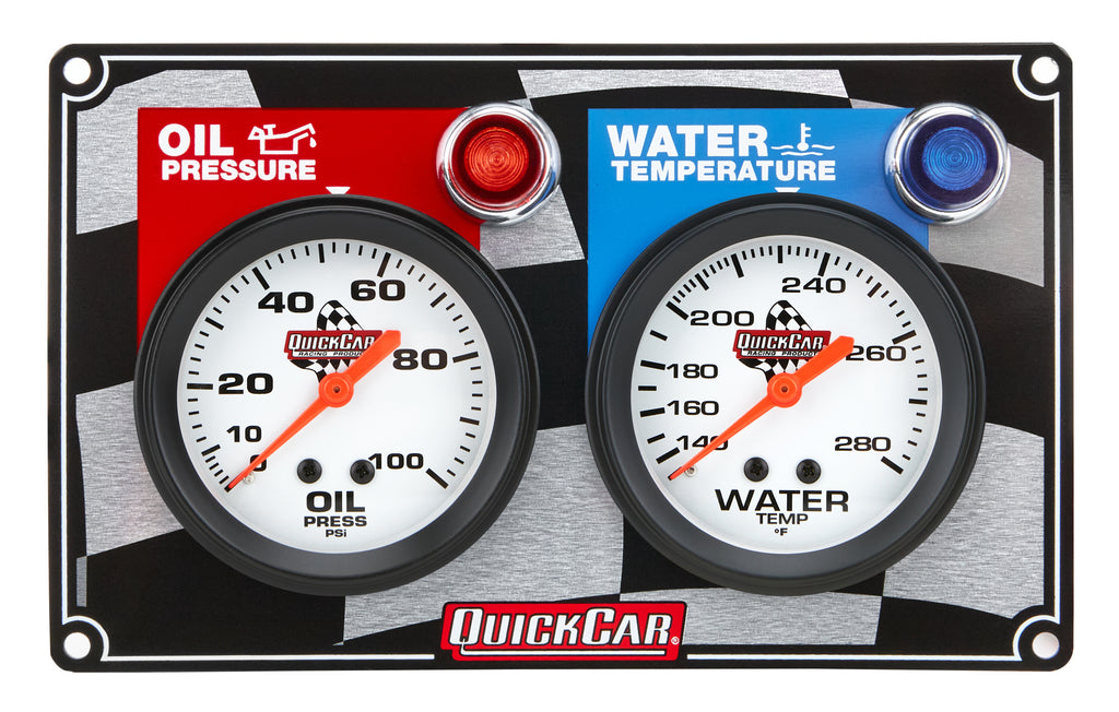 QUICKCAR RACING PRODUCTS 61-6001 - 2 Gauge Panel OP/WT  image