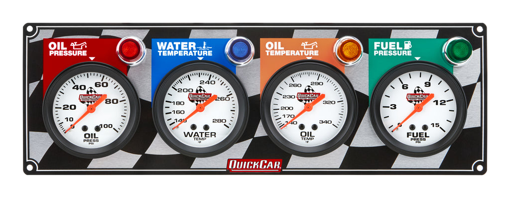 QUICKCAR RACING PRODUCTS 61-6021 - 4 Gauge Panel OP/WT/OT/ FP image