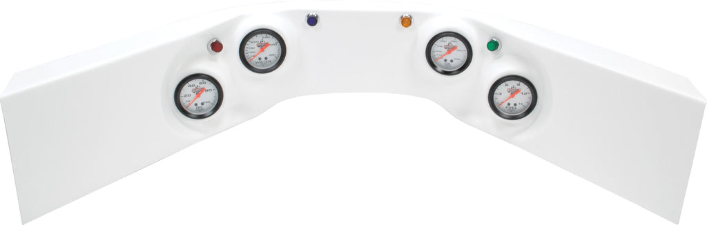 QUICKCAR RACING PRODUCTS 61-6024 - 4-Gauge Molded Dash OP/WT/OT/FP White image