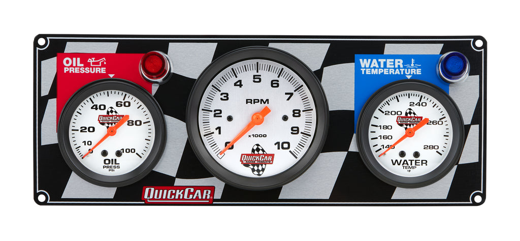 QUICKCAR RACING PRODUCTS 61-60313 - Gauge Panel OP/WT W/Tach  image