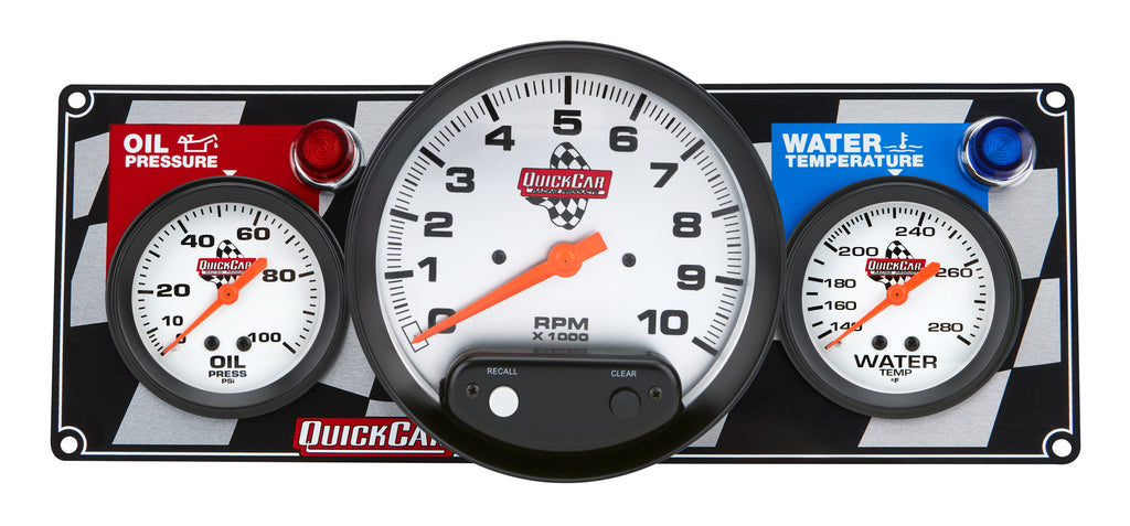 QUICKCAR RACING PRODUCTS 61-6031 - 2-1 Gauge Panel Tach OP/WT image