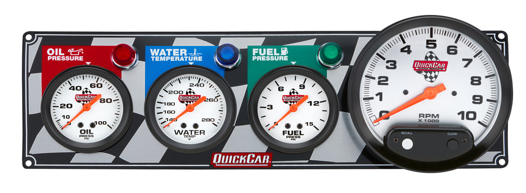 QUICKCAR RACING PRODUCTS 61-6042 - 3-1 Gauge Panel OP-WT-FP-Tach image