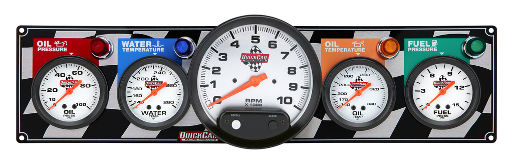 QUICKCAR RACING PRODUCTS 61-6051 - 4 Gauge Panel W/ 5in Tach image