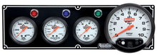 Load image into Gallery viewer, QUICKCAR RACING PRODUCTS 61-6742 - 3-1 Gauge Panel OP/WT/FP w/5in Tach Black image