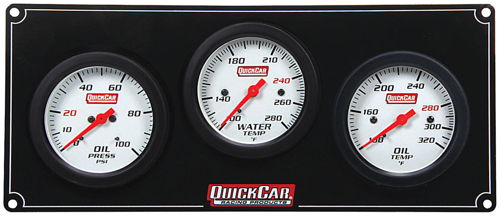 QUICKCAR RACING PRODUCTS 61-7011 - 3 Gauge Extreme Panel OP/WT/OT image
