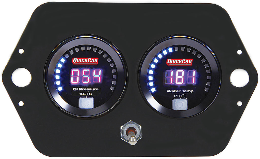 QUICKCAR RACING PRODUCTS 67-2005 - Digital 2-Gauge Panel Open Wheel OP/WT w/Batt image