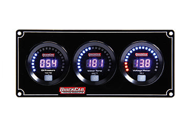 QUICKCAR RACING PRODUCTS 67-3017 - Digital 3-Gauge Panel OP/WT Volts image