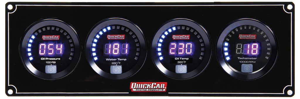 QUICKCAR RACING PRODUCTS 67-3041 - Digital 3-1 Gauge Panel OP/WT/OT w/Tach image