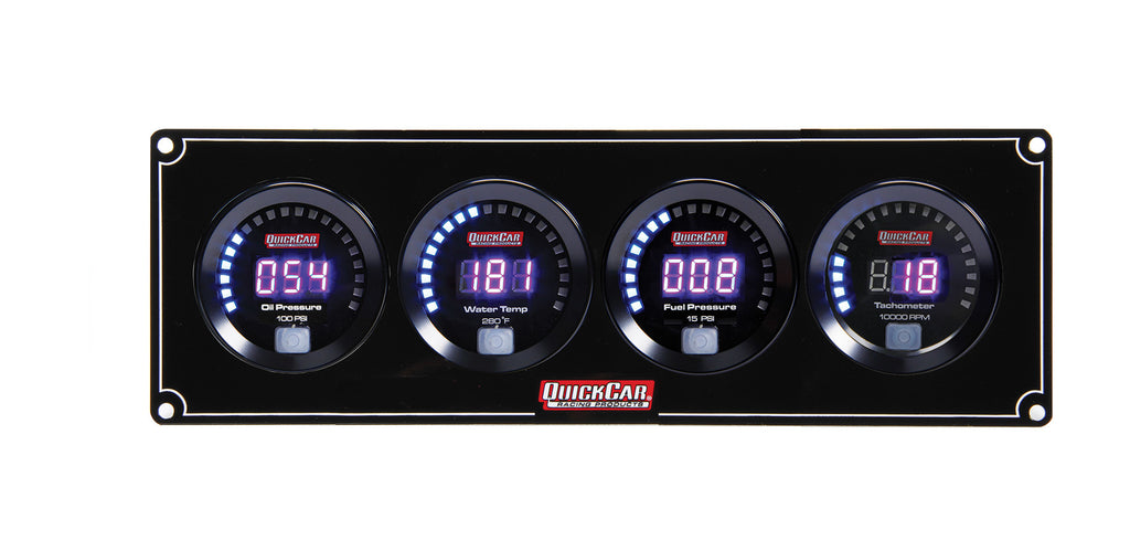 QUICKCAR RACING PRODUCTS 67-3042 - Digital 3-1 Gauge Panel OP/WT/FP w/Tach image