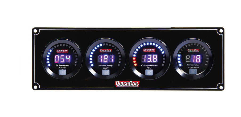 QUICKCAR RACING PRODUCTS 67-3047 - Digital 3-1 Gauge Panel OP/WT/Volt w/Tach image