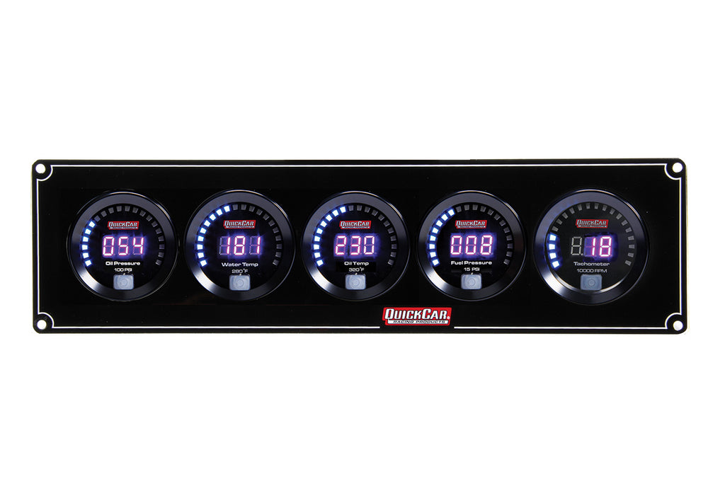 QUICKCAR RACING PRODUCTS 67-4051 - Digital 4-1 Gauge Panel OP/WT/OT/FP w/Tach image