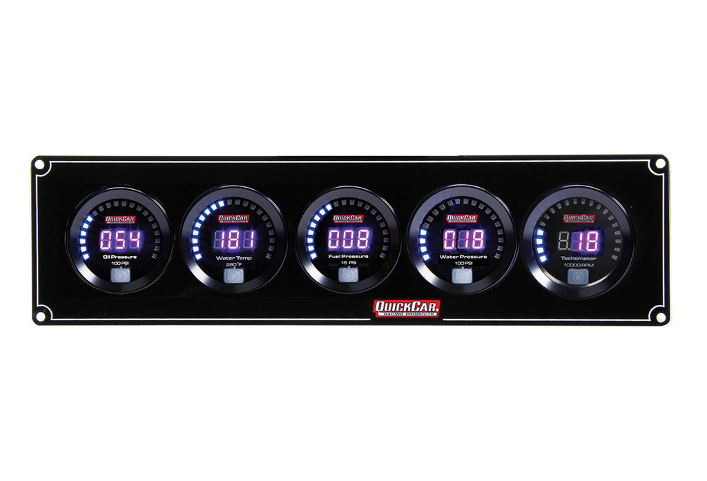 QUICKCAR RACING PRODUCTS 67-4056 - Digital 4-1 Gauge Panel OP/WT/FP/WP w/Tach image