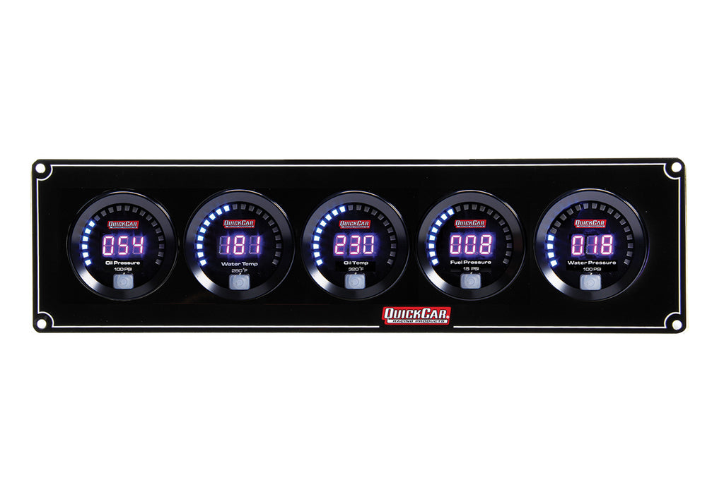 QUICKCAR RACING PRODUCTS 67-5036 - Digital 5-Gauge Panel OP/WT/OT/FP/WP image