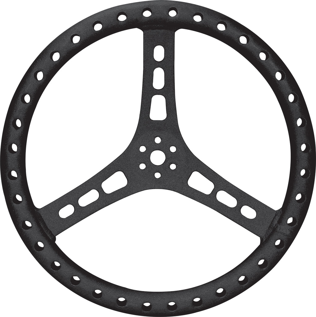 QUICKCAR RACING PRODUCTS 68-006 - 15in Steering Wheel L/W Aluminum Black image