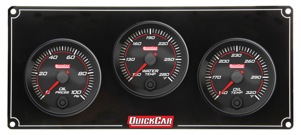 QUICKCAR RACING PRODUCTS 69-3011 - Redline 3 Gauge Panel OP/WT/OT image