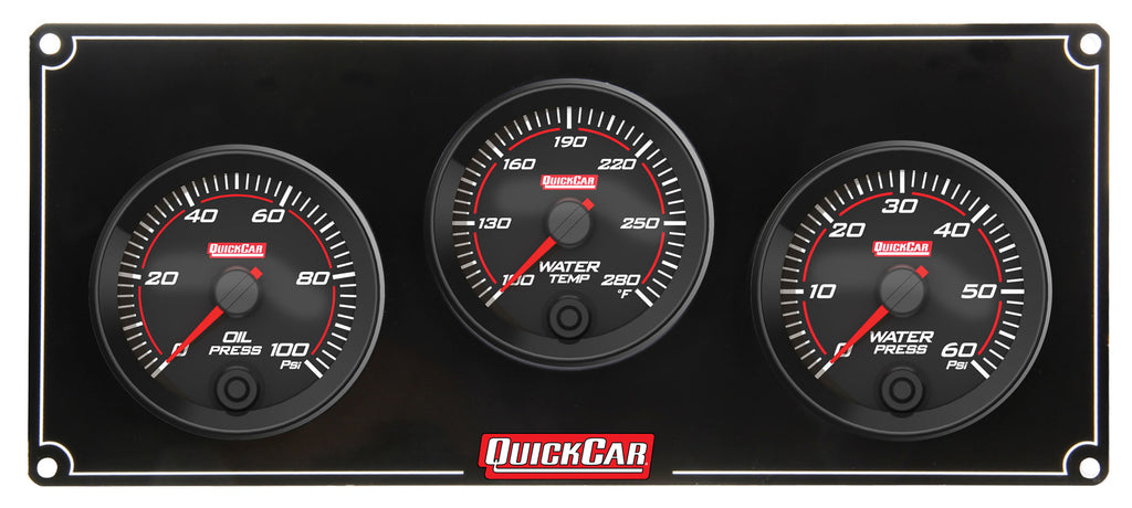 QUICKCAR RACING PRODUCTS 69-3016 - Redline 3 Gauge Panel OP/WT/WP image