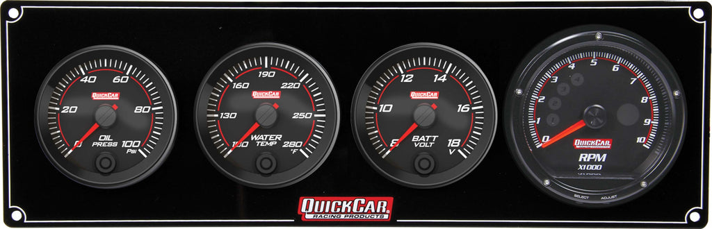 QUICKCAR RACING PRODUCTS 69-3047 - Redline 3-1 Gauge Panel OP/WT/Volt w/Recall Tach image