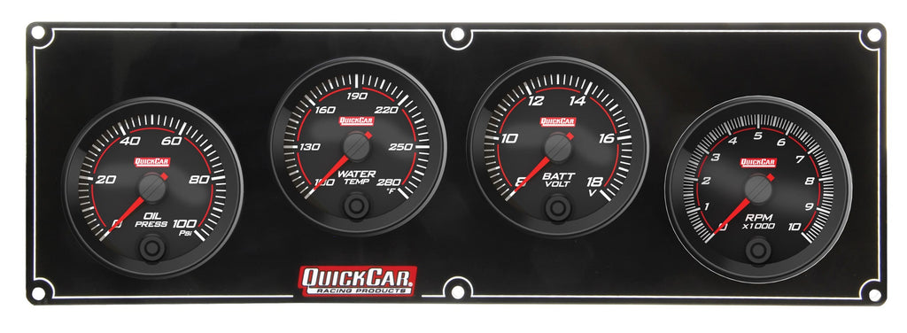 QUICKCAR RACING PRODUCTS 69-3247 - Redline 3-1 Gauge Panel OP/WT/Volt w/2-5/8in Tac image