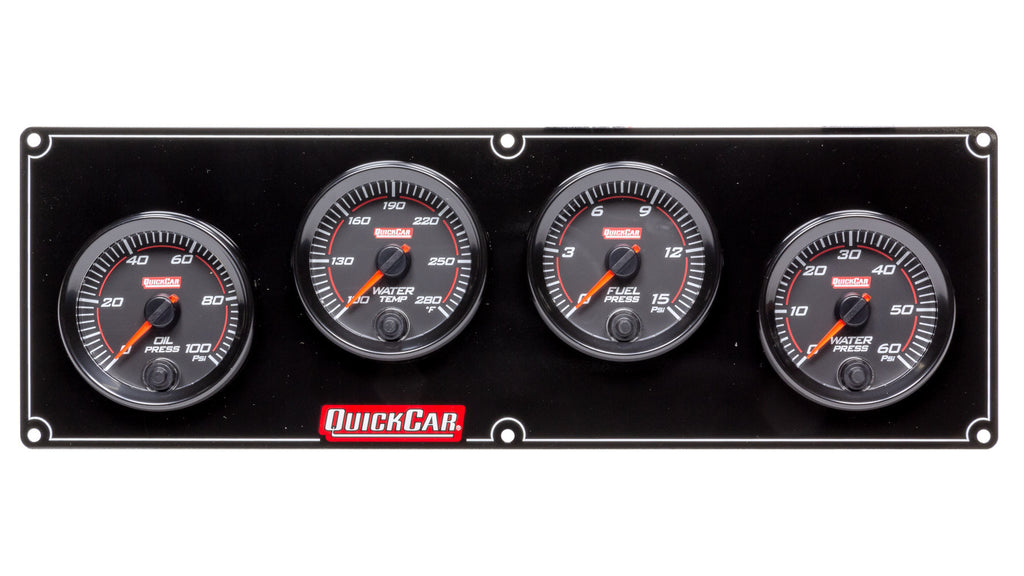 QUICKCAR RACING PRODUCTS 69-4026 - Redline 4 Gauge Panel OP/WT/FP/WP image