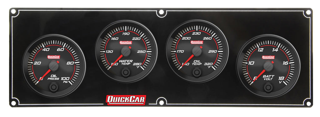 QUICKCAR RACING PRODUCTS 69-4027 - Redline 4 Gauge Panel OP/WT/OT/Volt image