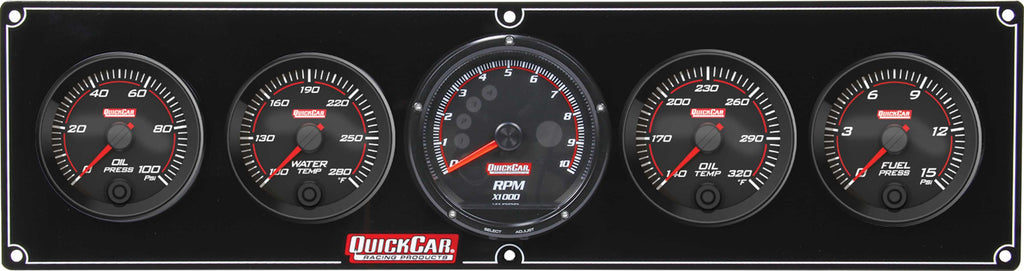 QUICKCAR RACING PRODUCTS 69-4051 - Redline 4-1 Gauge Panel OP/WT/OT/FP w/Recall Tac image