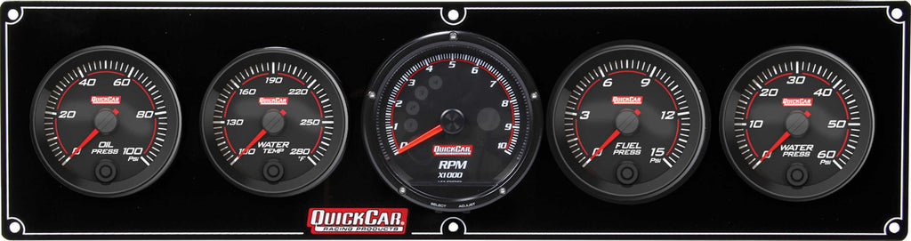 QUICKCAR RACING PRODUCTS 69-4056 - Redline 4-1 Gauge Panel OP/WT/FP/WP w/Recall Tac image