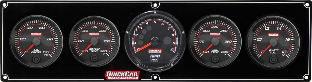 QUICKCAR RACING PRODUCTS 69-4057 - Redline 4-1 Gauge Panel OP/WT/OT/Volt w/Recall image