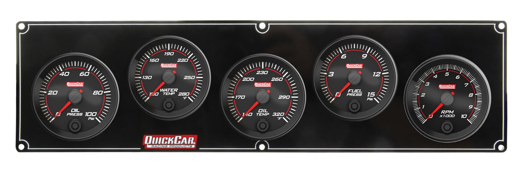 QUICKCAR RACING PRODUCTS 69-4251 - Redline 4-1 Gauge Panel OP/WT/OT/FP w/2-5/8 Tach image