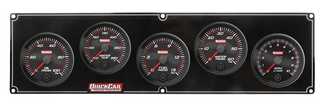 QUICKCAR RACING PRODUCTS 69-4256 - Redline 4-1 Gauge Panel OP/WT/FP/WP w/2-5/8 Tach image