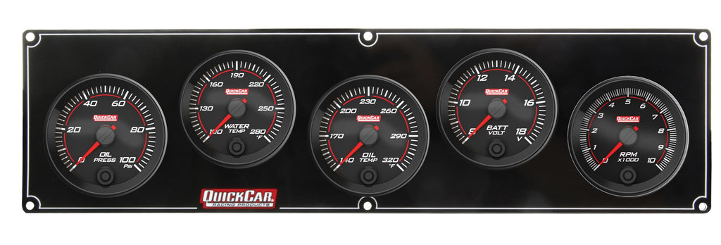 QUICKCAR RACING PRODUCTS 69-4257 - Redline 4-1 Gauge Panel OP/WT/OT/Volt w/2-5/8 Ta image