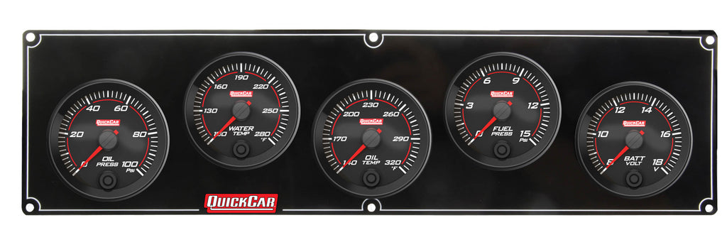 QUICKCAR RACING PRODUCTS 69-5037 - Redline 5 Gauge Panel OP/WT/OT/FP/VOLT image