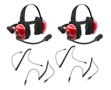 Load image into Gallery viewer, RUGGED RADIOS H80-X2 - Headset Track Talk Red Linkable Intercom 2 Pack image