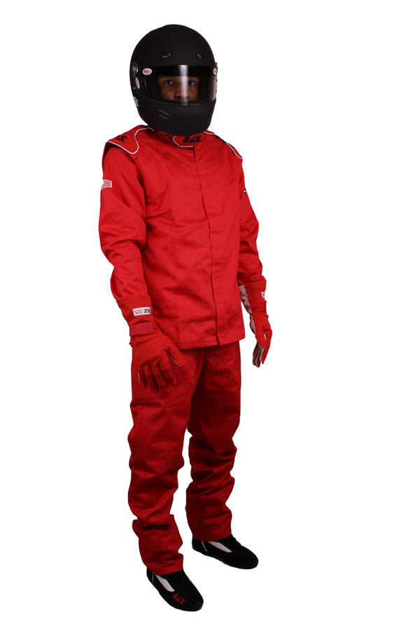 RJS SAFETY 200410404 - Pants Red Medium SFI-1 FR Cotton image