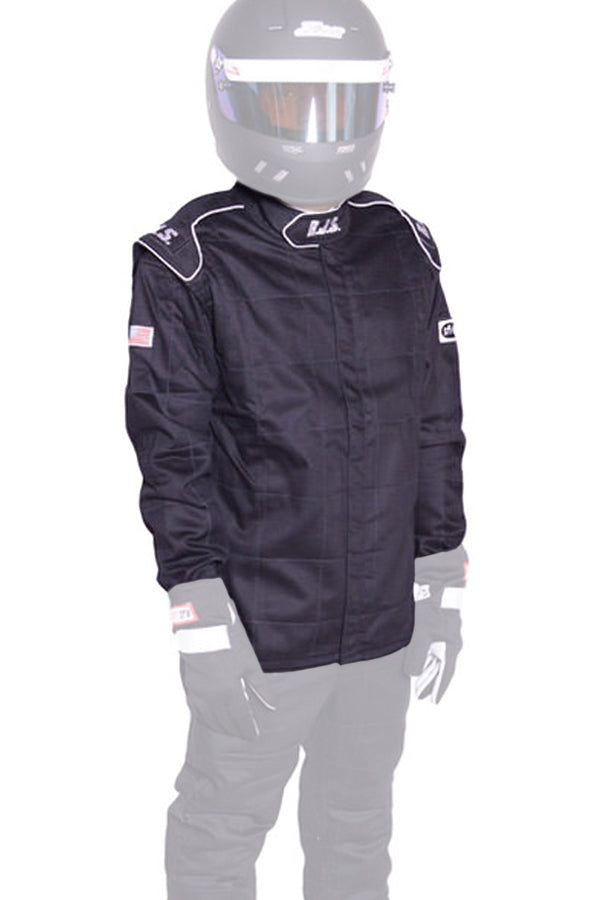 RJS SAFETY 200430105 - Jacket Black Large SFI-3-2A/5 FR Cotton image