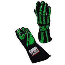 Load image into Gallery viewer, RJS SAFETY 600090147 - Single Layer Lime Green Skeleton Gloves X-Large image