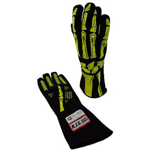 RJS SAFETY 600090162 - Double Layer Yellow Skeleton Gloves Large image