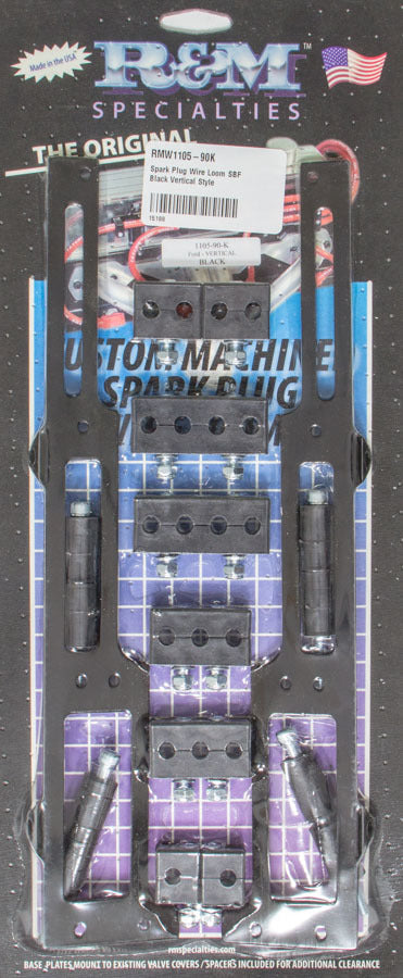 R AND M SPECIALTIES 1105-90K - Spark Plug Wire Loom SBF Black Vertical Style image