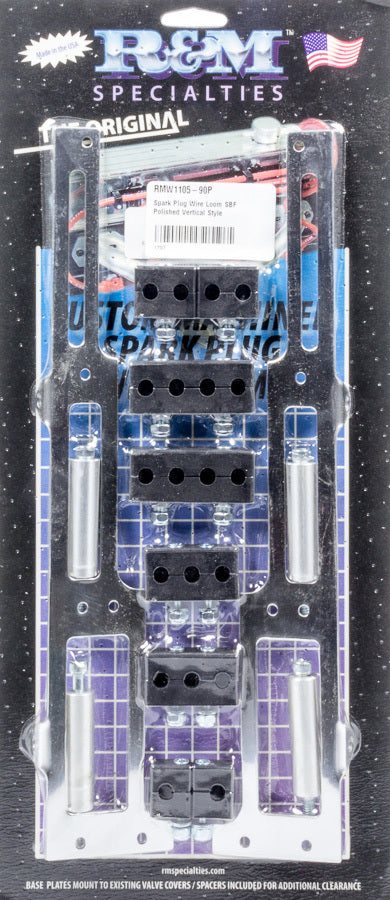 R AND M SPECIALTIES 1105-90P - Spark Plug Wire Loom SBF Polished Vertical Style image