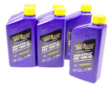 Load image into Gallery viewer, ROYAL PURPLE 06315 - 10w40 Max Cycle Oil Case 6x1 Quart image