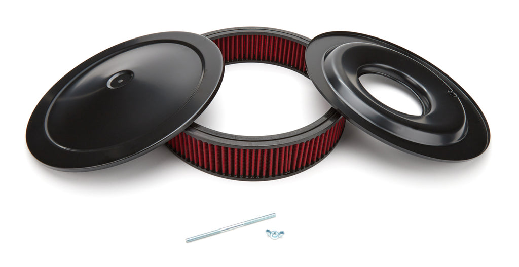 RACING POWER CO-PACKAGED R2351 - 14inX3in Performance Sty le Air Cleaner Blk/Red image