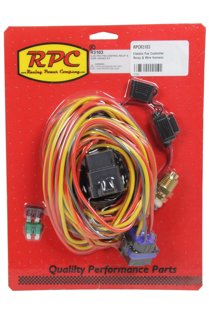 RACING POWER CO-PACKAGED R3103 - Electric Fan Controller Relay & Wire Harness image