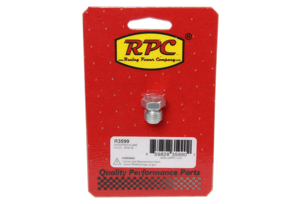 RACING POWER CO-PACKAGED R3599 - Inverted Flare Plug - 9/ 16-18 image