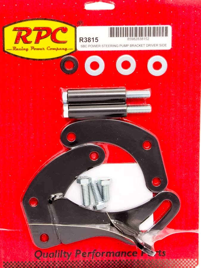 RACING POWER CO-PACKAGED R3815 - SBC Saginaw Power Steer Bracket Swp Black image