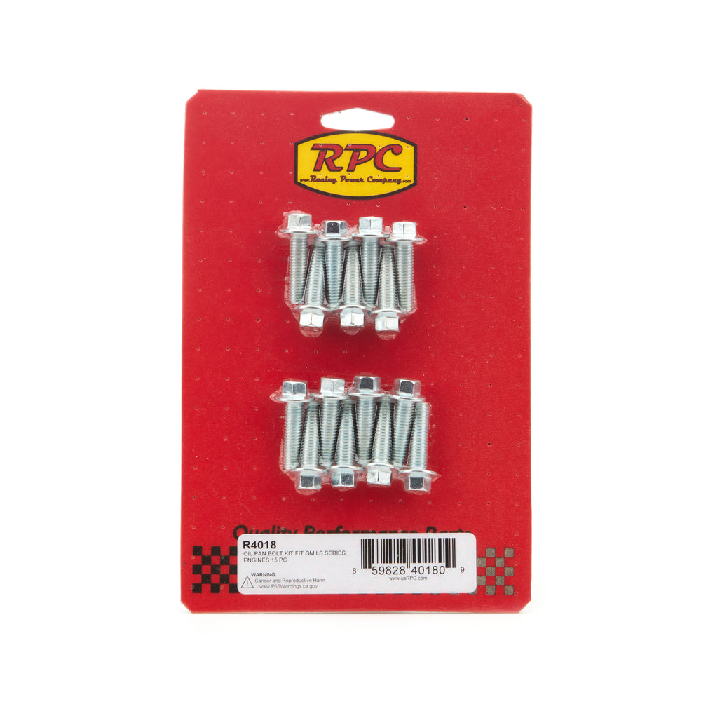 RACING POWER CO-PACKAGED R4018 - LS Oil Pan Bolt KIt 15Pc  image