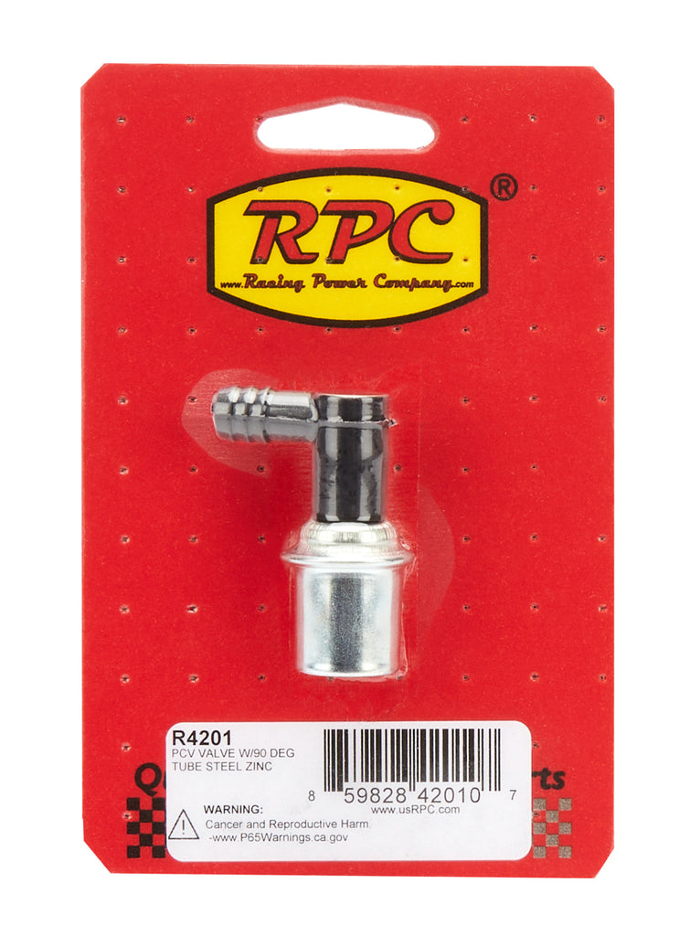 RACING POWER CO-PACKAGED R4201 - PCV Valve w/90 Degree Tube Steel Zinc image