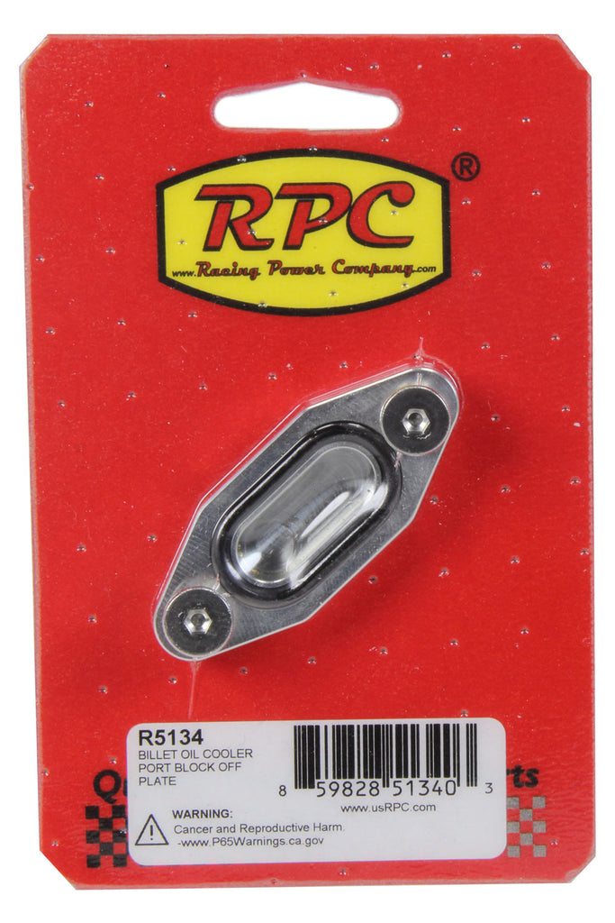 RACING POWER CO-PACKAGED R5134 - Oil Cooler Port Block Off Plate Billet image