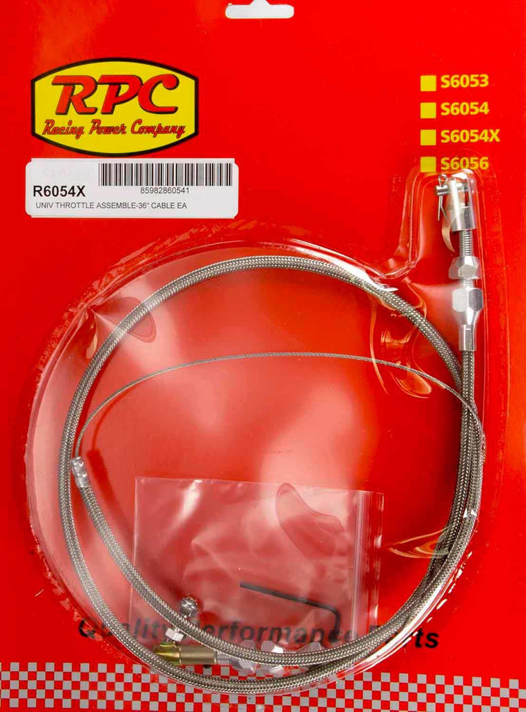 RACING POWER CO-PACKAGED R6054X - Stainless Throttle Cable 36in image