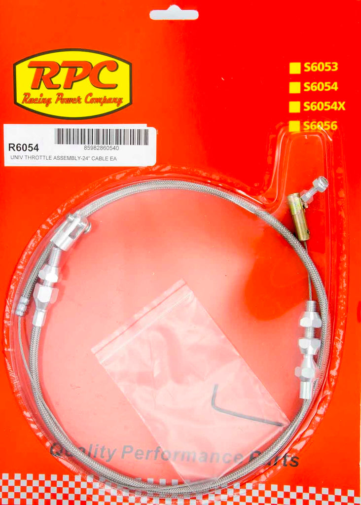 RACING POWER CO-PACKAGED R6054 - Stainless Throttle Cable 24in image